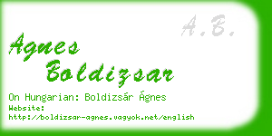 agnes boldizsar business card
